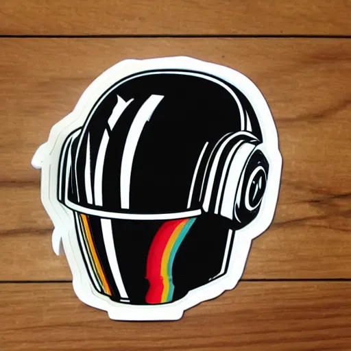 Image similar to daft punk helmets, Sticker illustration