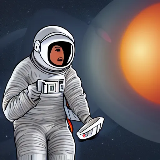 astronaut sticking a fork in an outlet. art deco. 8k Stable Diffusion