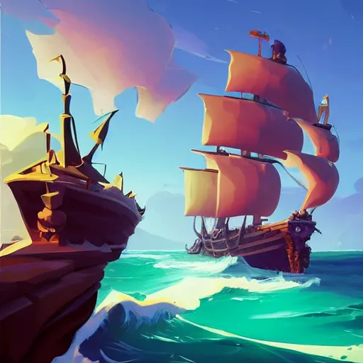 Image similar to painting treasure on sea of thieves game smooth median photoshop filter cutout vector, behance hd by jesper ejsing, by rhads, makoto shinkai and lois van baarle, ilya kuvshinov, rossdraws global illumination