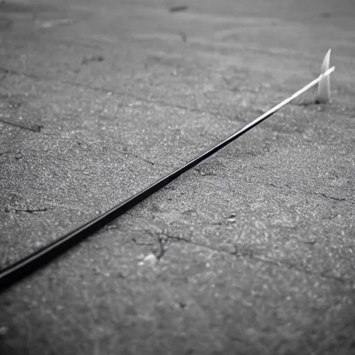 Prompt: an katana sword on the ground with blood stain, cinematic