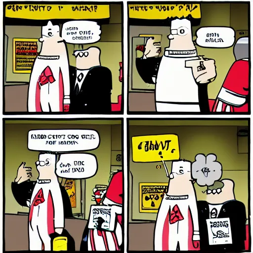 Prompt: dilbert goes to the movies