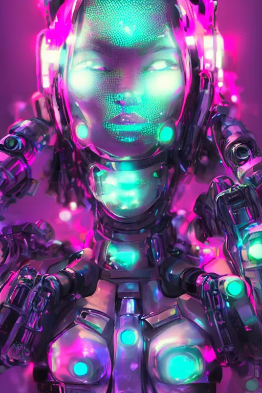 Image similar to a highly detailed portrait of a kpop idol mecha lady in spiked cyberpunk bioarmor trending on artstation by yoshitake amano, holographic undertones, octane rendered, highly saturated colors, futuristic, 2 k aesthetic, dramatic lighting, 4 k