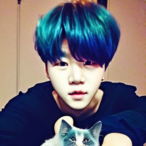 Prompt: Jimin of BTS, kitty gang Jimin