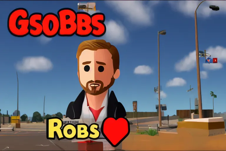 Image similar to ryan gosling roblox, in-game screenshot