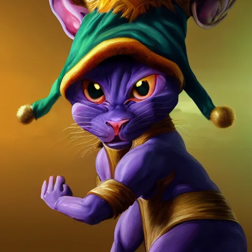 Prompt: an oil painting of a beerus the god of detruction wearing a christmas hat, by artgerm, hd, hdr, ue 5, ue 6, unreal engine 5, realistic 3 d style, cinematic 4 k wallpaper, 8 k, ultra detailed, gta 5 cover art, high resolution, artstation, award winning