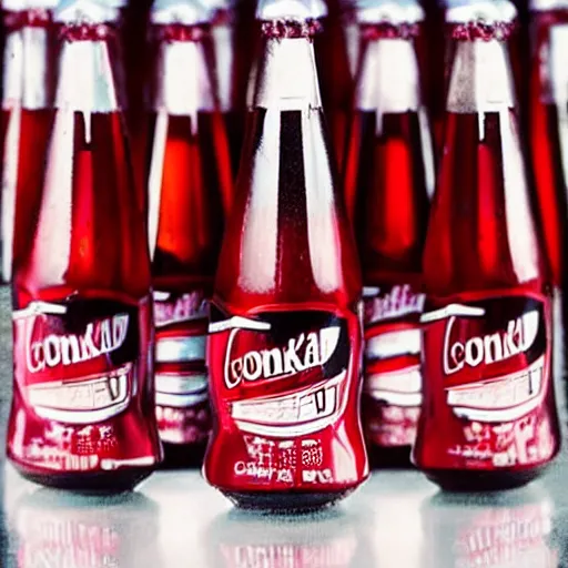 Image similar to a bottle of conka cola, marketing promo photo