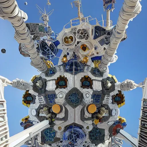 Prompt: space station built by gaudi