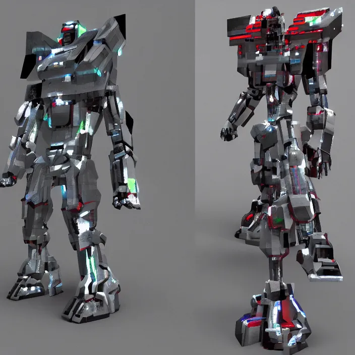 Image similar to kanye west as a transformer robot in a raytracing minecraft test. nvidia rtx, 4 k, ultra settings