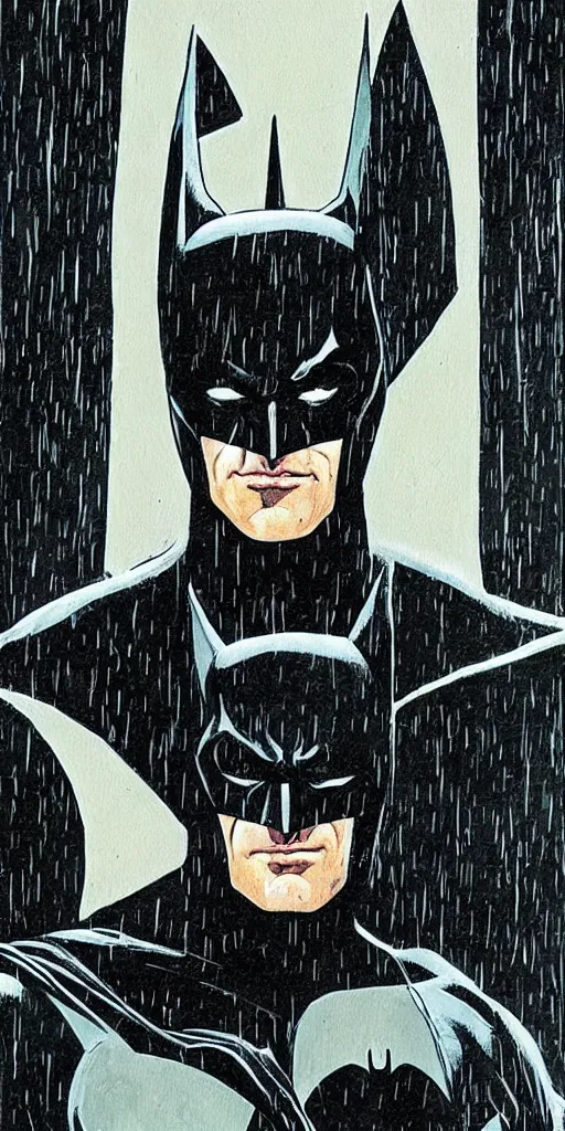 Image similar to portrait of batman, by neil gaiman