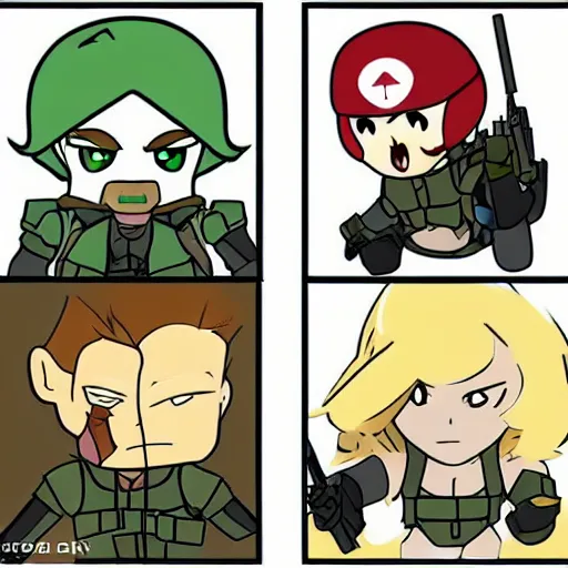 Image similar to metal gear solid in the style of steven universe, popular post, cartoon style