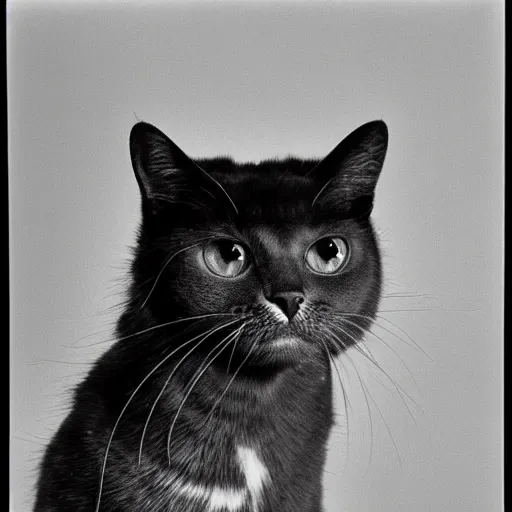 Prompt: a cat by robert mapplethorpe