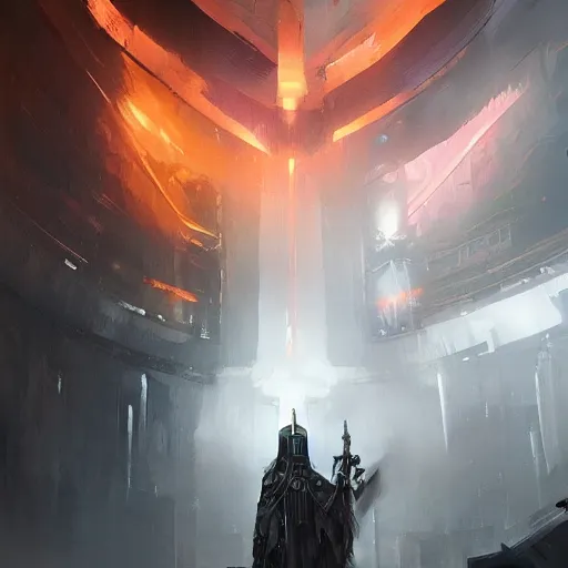 Image similar to concept art by jama jurabaev, futuristic emperor holy inquisition, cinematic shot, trending on artstation, high quality, brush stroke