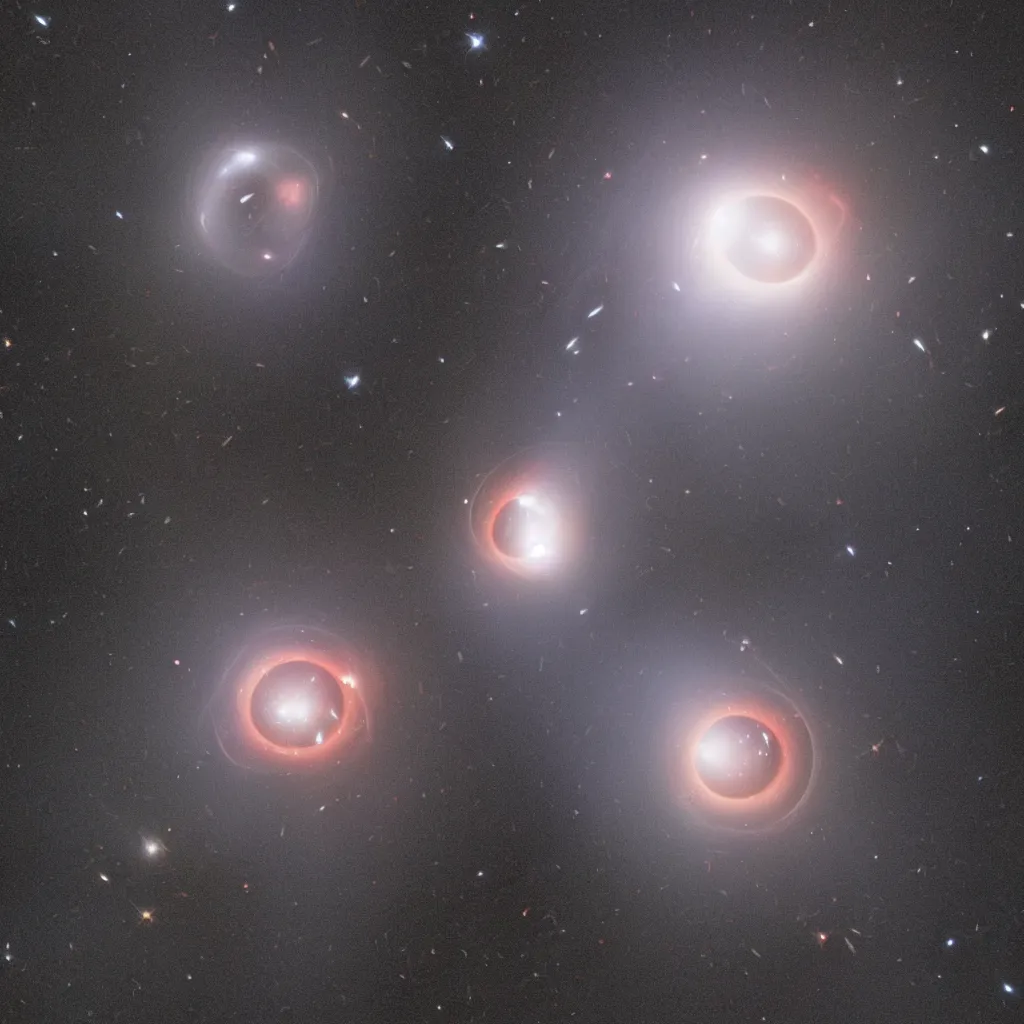 Image similar to a black hole, gravitational lens, Hubble photograph