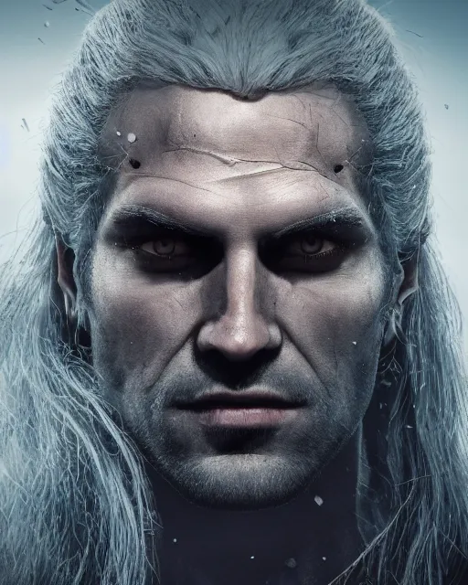 Prompt: portrait of the witcher, undead, shady, creepy, ultrarealistic, 8 k