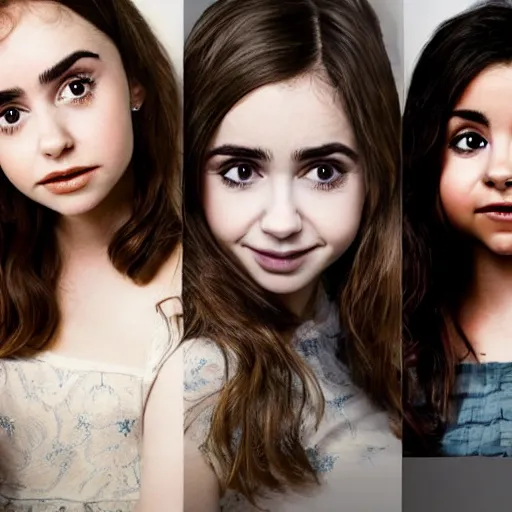 Image similar to beautiful portrait of a combination of tanya reynolds, lily collins, isabela moner, zoe kazan, natalia dyer