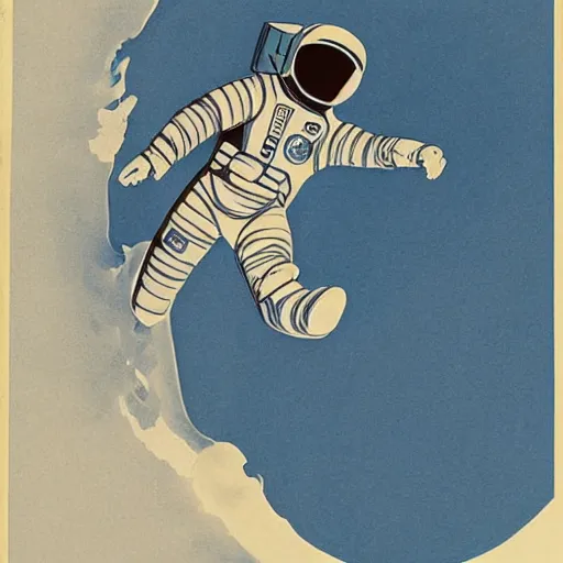 Image similar to Gerhard Human illustration of an astronaut drifting in space staring at the earth