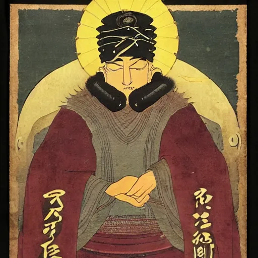 Image similar to yurunu, he rules over wisdom and knowledge. his symbol is a scroll.