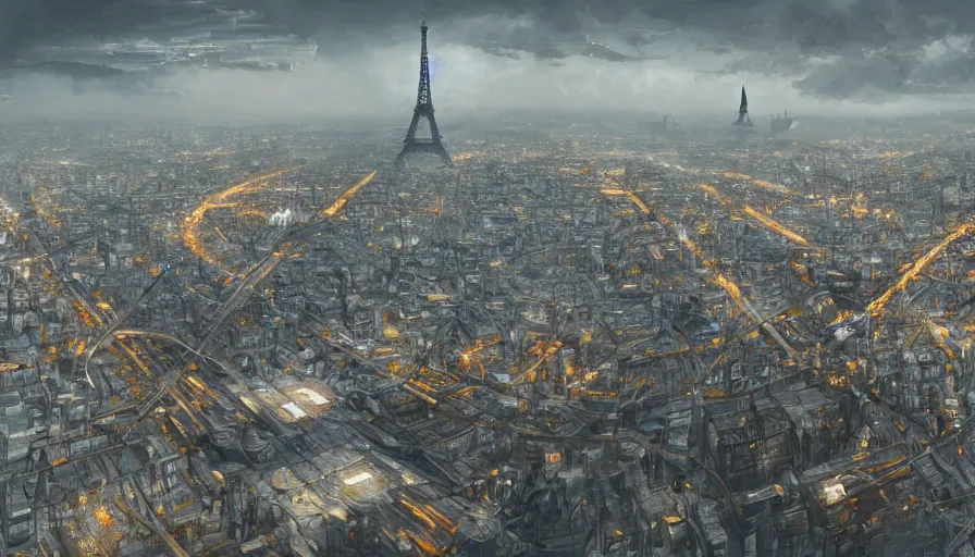 Prompt: paris from another universe, hyperdetailed, artstation, cgsociety, 8 k