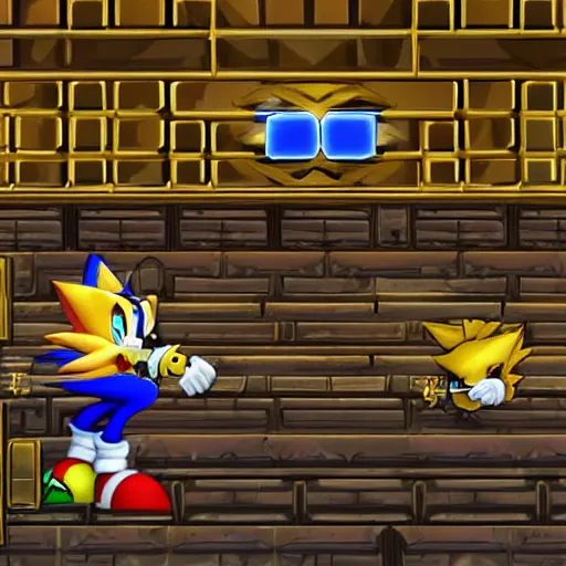 prompthunt: game still sprites of sonic and tails in sonic the