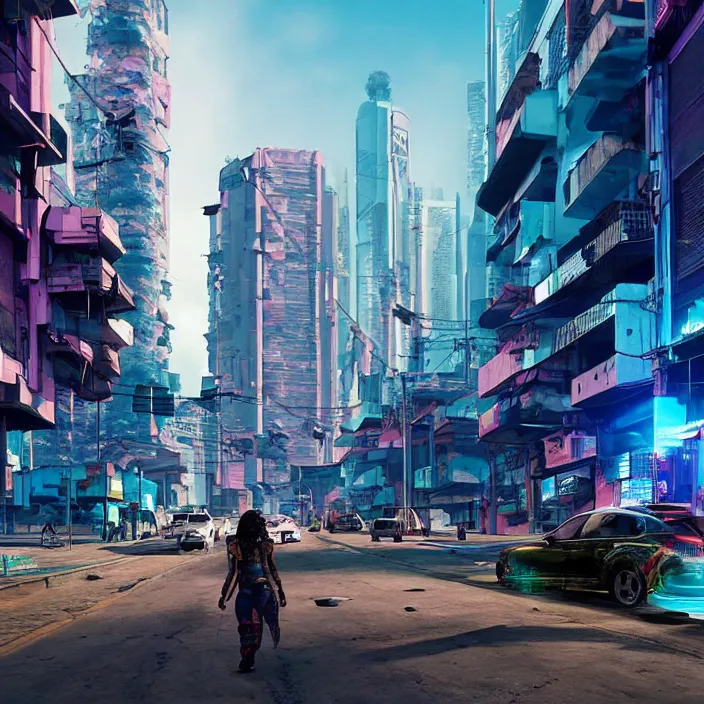 Image similar to streets of south america in 2 0 7 0, cyberpunk, futuristic