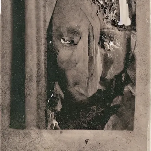 Image similar to a chiaroscuro lighting portrait of kanye west dressed as rick owens, black background, portrait by julia margaret cameron, shallow depth of field, 8 0 mm, f 1. 8