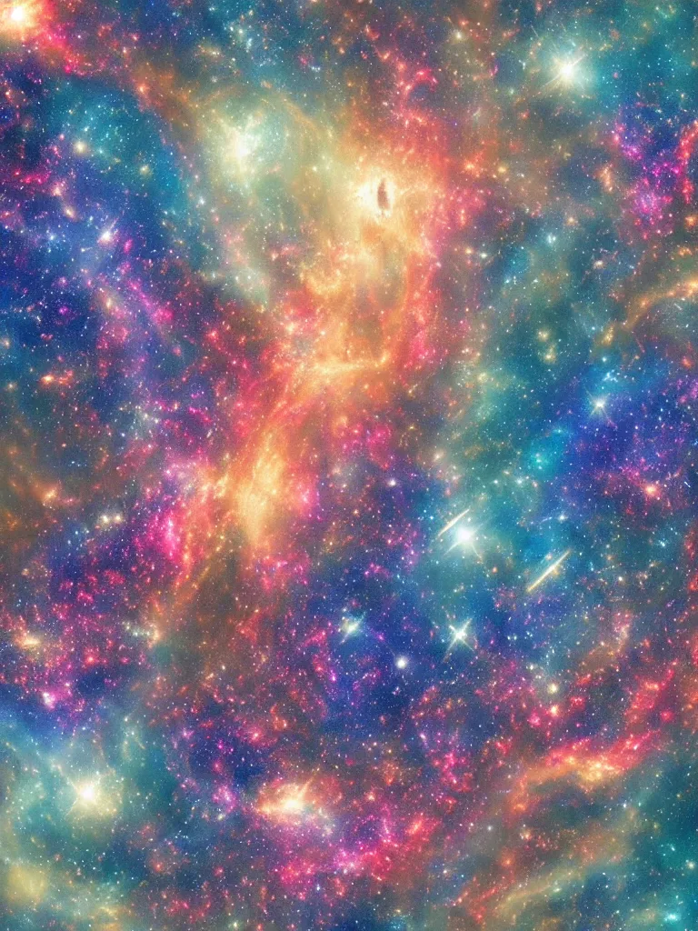 Image similar to celestial epic colorful deepspace image of galaxies, nasa photos, artstation