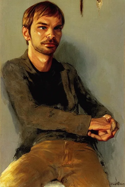 Prompt: portrait of jeffrey dahmer on the teenage in 1 9 7 0 by ilya repin