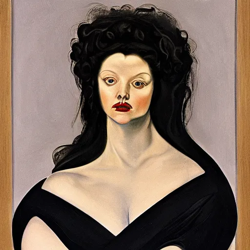 Image similar to Marjorie Taylor Greene painted as Medusa by Caravaggio