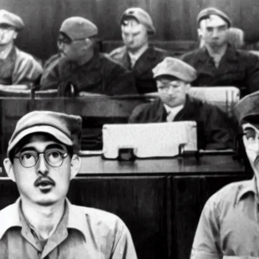 Image similar to Filthy Frank at the Nuremburg Trials