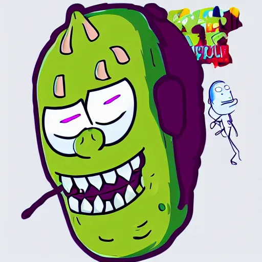 Image similar to pickle rick, trending on artstation