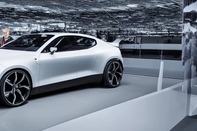 Image similar to new vehicle, wide body, intricate, elegant, highly detailed, smooth, sharp focus, art style from Polestar 1 and Polestar Precept concept