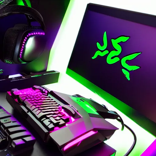 Prompt: Razer gaming woman