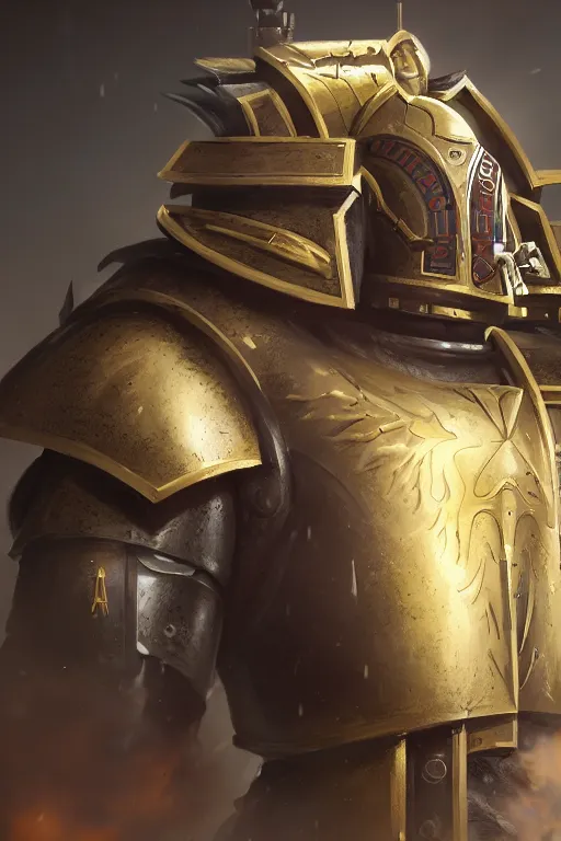 Image similar to armor portrait heros warhammer 4 0 k horus heresy fanart - the primarchs emperor by johannes helgeson animated with vfx concept artist & illustrator global illumination ray tracing hdr fanart arstation zbrush central hardmesh 8 k octane renderer comics stylized