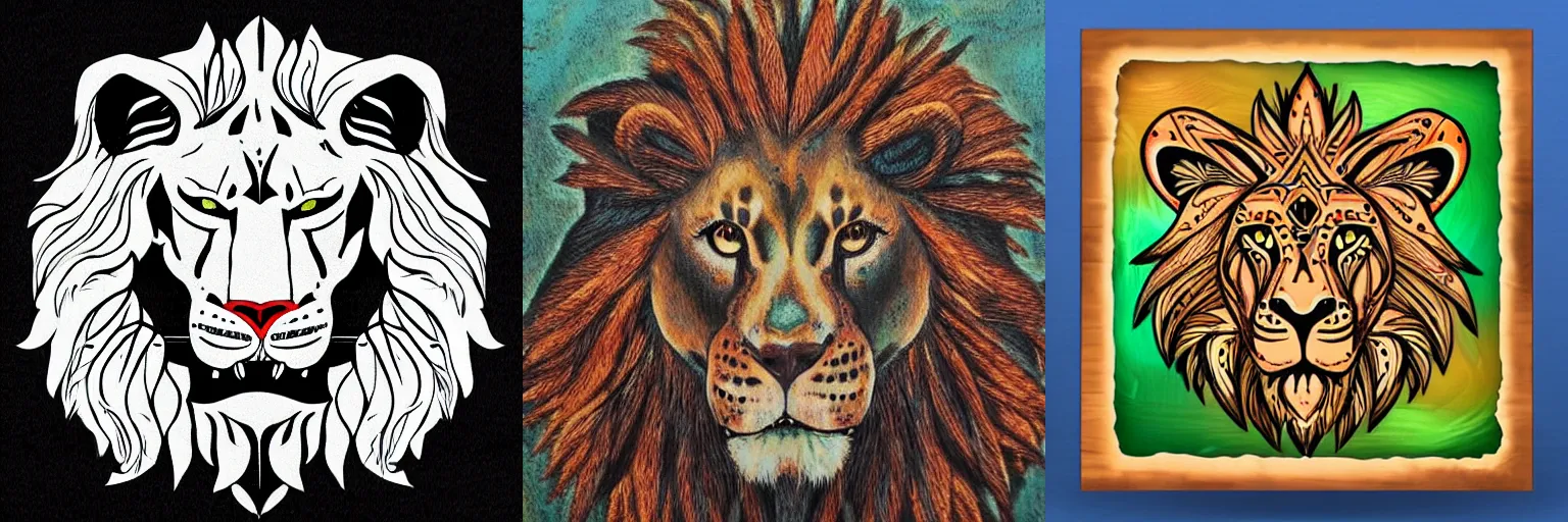 Prompt: tribal lion art