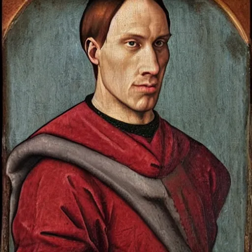 Image similar to A 15th century medieval renaissance oil painting of Jerma985, portrait of Jerma985, grainy, realistic, very realistic, hyperrealistic, highly detailed, very detailed, extremely detailed, very neat, very epic, very cool, detailed, trending on artstation