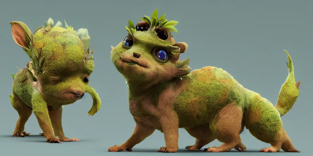 Image similar to a cute cannabis animal fauna creature pet by neville page, ken barthelmey, carlos huante and doug chiang, sharp focus, trending on artstation, hyper realism, octane render, 8 k, hyper detailed, ultra detailed, highly detailed, zbrush, concept art, creature design