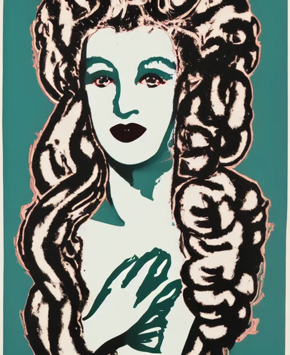 Image similar to medusa by andy warhol