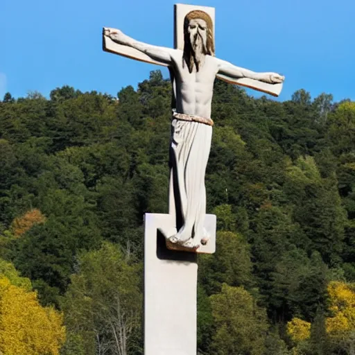 Image similar to giant concrete statue of Christ on a cross