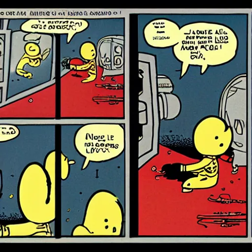 Prompt: the first landing on the moon, comic by herge