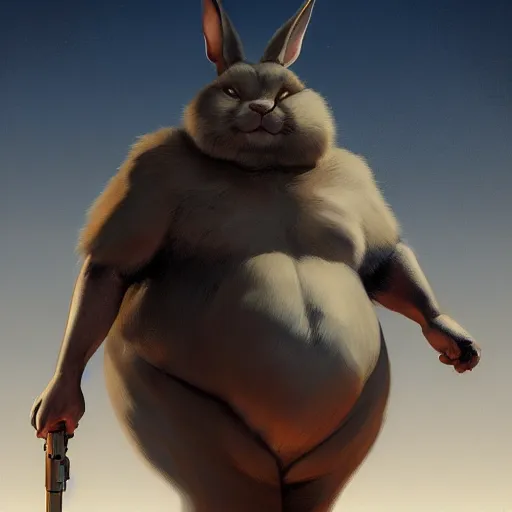 Prompt: portrait of the real life Big Chungus, expressive pose, futuristic, highly detailed, digital painting, artstation, concept art, smooth, sharp focus, dramatic light, studio light, by Francisco Goya