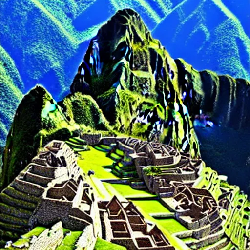 Image similar to Macchu Picchu full of New York City buildings, ultra hi resolution picture