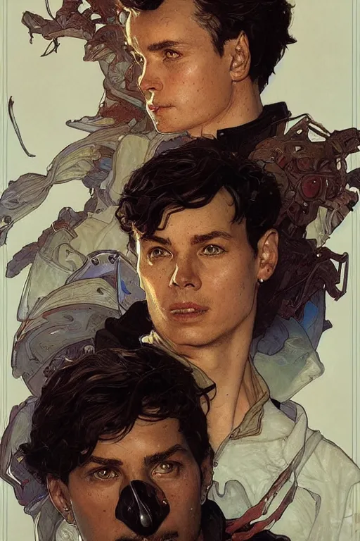 Prompt: Paul Atreides portrait by Stanley Artgerm Lau, greg rutkowski, thomas kindkade, alphonse mucha, loish, norman Rockwell