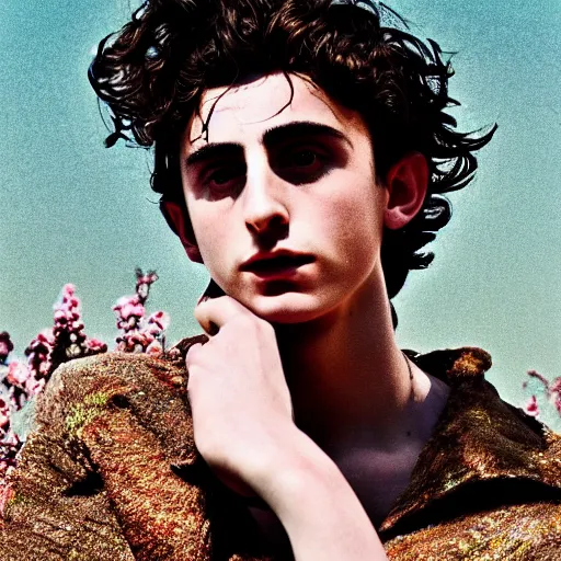 Image similar to timothee chalamet photographed by neil krug