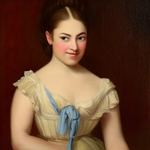 Image similar to a portrait of remy lacroix in an 1 8 5 5 painting by elisabeth jerichau - baumann. painting, oil on canvas