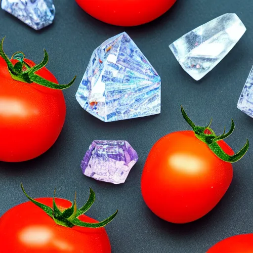 Image similar to photo of [ crystalized ] [ tomato ] trending on artstation 4 k