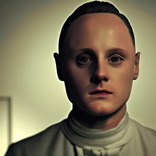 Prompt: young hannibal lecter in an art museum, artstation, concept, realistic, high quality, smooth, cinematic lighting