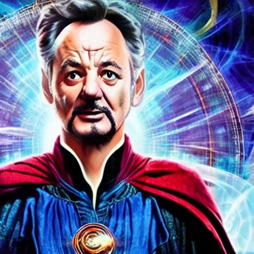 Image similar to film still of Bill Murray as Doctor Strange in the Multiverse of Madness