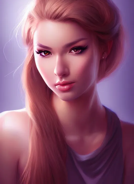 Image similar to a portrait of a pretty young lady by artgerm