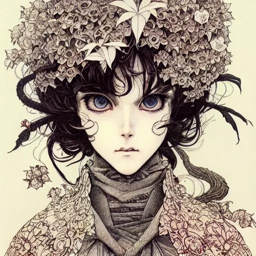 Prompt: prompt: Portrait painted in Frank frazzeta style drawn by Vania Zouravliov and Takato Yamamoto, inspired by Fables, intricate acrylic gouache painting, high detail, sharp high detail, manga and anime 2000