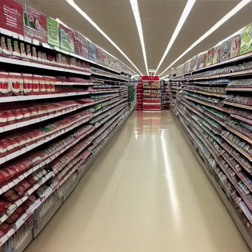 Prompt: target aisle with a flood of capybaras